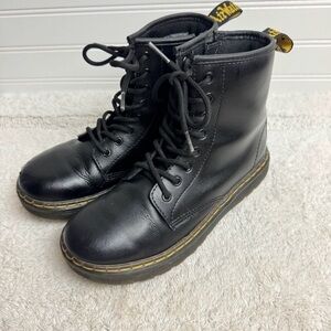 Dr. Martens Big Kid Boots Smooth Leather size 3 black Combat Lace up AW004